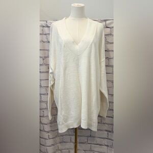 And Now This Size:3X Women's V-Neck Cream Sweater